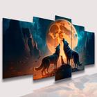 Conjunto Quadro Decorativo Mosaico Com Foto Personalizado Lobos PVC Decoração para Sala de Jantar Quarto Casal