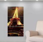 Conjunto Quadro Torre Eiffel Iluminada"