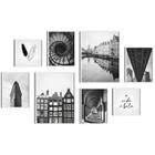 Conjunto Quadros Cityscape Noir Paisagens Urbanas PB