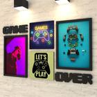 Conjunto Quadros Decorativo Gamer - Let'S Play