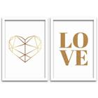 Conjunto Quadros Decorativos 2 peças 40x60 Heart & Love