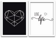 Conjunto Quadros Decorativos 2 peças 40x60 Love Life