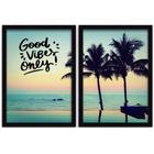 Conjunto Quadros Decorativos 2 peças 40x60 Praia Good Vibes