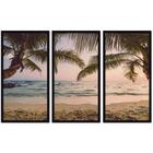 Conjunto Quadros Decorativos 3 peças 30x60 Praia Paraiso