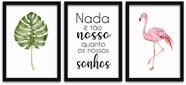 Conjunto Quadros Decorativos 3 peças 40x60 Nossos Sonhos