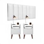 Conjunto Quarto 2 Mesas De Cabeceira Gabriela e 1 cabeceira para cama casal 1,40 várias cores ENVIA SOMENTE 01 KIT