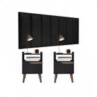 Conjunto Quarto 2 Mesas De Cabeceira Gabriela e 1 cabeceira para cama casal 1,40 várias cores ENVIA SOMENTE 01 KIT