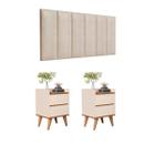 Conjunto Quarto 2 Mesas De Cabeceira Verona Com Painel de Cabeceira De Cama Casal 1,40cm ENVIA SOMENTE 01 KIT