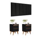Conjunto Quarto 2 Mesas De Cabeceira Verona Com Painel de Cabeceira De Cama Casal 1,40cm ENVIA SOMENTE 01 KIT