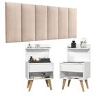 Conjunto Quarto Casal Cabeceira 1.60 e 2 Mesas De Cabeceira - Varias Cores - Compre Aqui