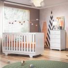 Conjunto Quarto de Bebê 100% MDF com Berço Mini Cama e Cômoda 4 Gavetas Life Branco - Tigus Baby