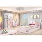 Conjunto Quarto Infantil Guarda Roupa 2 Portas Cômoda 3 Gavetas Lara e Cama Princesa