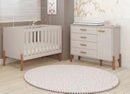 Conjunto Quarto Infantil Iris 100% MDF- Com Berço Mini Cama e Gaveteiro Sistema Antitombamento - Moveis Estrela