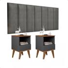Conjunto Quarto Mesas De Cabeceira Pix 1,40 Onix/Freijo ENVIA SOMENTE 01 KIT