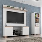 Conjunto Rack com Painel TV 50" e Livreiro Multimóveis CR45104 Branco/Siena