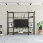 Conjunto Rack para TV até 50 Polegadas 1 Nicho Aéreo 2 Estante Estilo Industrial Active Yescasa