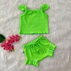 Conjunto Regata e Shorts Neon Bebê Menina Verão