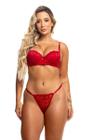 Conjunto Renda Lingerie Sutiã Reforçado Calcinha Fio Dental Duplo Moda Feminina Atacado Bojo Luxo Blogueirinha Lady Sexy