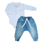 Conjunto Roupa Bebê Body Manga Longa Calça Jeans