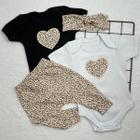 Conjunto Roupa Bebê Menina Body Calça e Faixa Kit 4 Peças