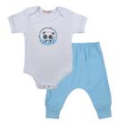 Conjunto Roupa Bebê Menina Menino Body Panda Safari e Calça Mijão Culote