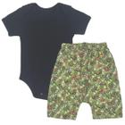 Conjunto Roupa Bebê Menino Body Manga Curta e Bermuda Saruel Tropical