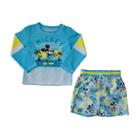 Conjunto Roupa Praia shorts Proteção Solar Mickey Mouse