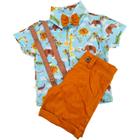 Conjunto Safari Camisa Menino Festa Infantil Temático Suspen