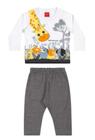 Conjunto Safari Infantil Menino Meia Estação Blusa Manga Longa e Calça Moletom - Elian