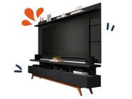 Conjunto Sala com Rack Painel TV 72" Preto Vivare Wood 1,8