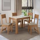 Conjunto Sala de Jantar 1 Mesa Tampo MDP Retangular 4 Cadeiras Versalhes
