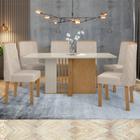 Conjunto Sala de Jantar 6 Lugares Retangular Tampo MDF Mesa e Cadeiras Astrid