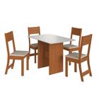 Conjunto Sala de Jantar Karla Mesa 108cm com 04 Cadeiras Branco Indekes