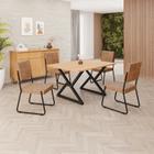 Conjunto Sala de Jantar Mesa 120x90cm Base Império Tampo Mdf Napoli