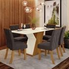 Conjunto Sala de Jantar Mesa 160 Cm Tampo MDF 6 Cadeiras Lupita Casa 812