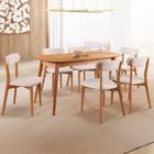 Conjunto Sala de Jantar Mesa 160x80cm Tampo em Mdf Laminado 6 Cadeiras Ceci Yescasa