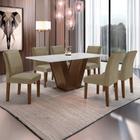Conjunto Sala de Jantar Mesa 160x80cm Tampo Mdf com 6 Cadeiras Espanha Yescasa