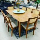 Conjunto Sala de Jantar Mesa 220x110 com 8 Cadeiras Prime Wood