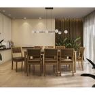 Conjunto Sala de Jantar Mesa Alda com 8 Cadeiras Marrom Claro - Kappesberg Premium