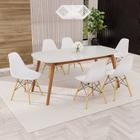 Conjunto Sala de Jantar Mesa Ceci com Vidro com 6 Cadeiras Eames Espresso Móveis