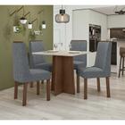 Conjunto Sala de Jantar Mesa Celebrare 90 Com 4 Cadeiras Exclusive Lopas Imbuia Clean/Off White/Linho Cinza