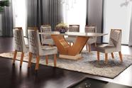 Conjunto Sala De Jantar Mesa Com Tampo De Vidro Safira 6 Cadeiras Atena