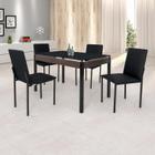 Conjunto Sala de Jantar Mesa Dubai 120x75cm Tampo Vidro com 4 Cadeiras Ciplafe