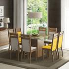 Conjunto Sala de Jantar Mesa e 8 Cadeiras Louise Madesa Rustic/Pérola/Amarelo