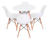 Conjunto sala de jantar mesa eiffel com 4 cadeiras Branco