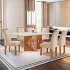 Conjunto Sala de Jantar Mesa Laura Tampo Dakota Plus 160X80cm com 6 Cadeiras Laura Yescasa