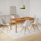 Conjunto Sala de Jantar Mesa Madeira Maciça com 6 Cadeiras Eames Espresso Móveis