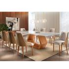 Conjunto Sala de Jantar Mesa Madeira Maciça Sarah e 8 Cadeiras Roma Mobilare