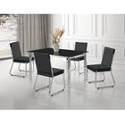 Conjunto Sala de Jantar Mesa Ortenia Tampo Vidro com 4 Cadeiras Dinah