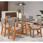 Conjunto Sala de Jantar Mesa Pinot 6 Cadeiras Sol Viero